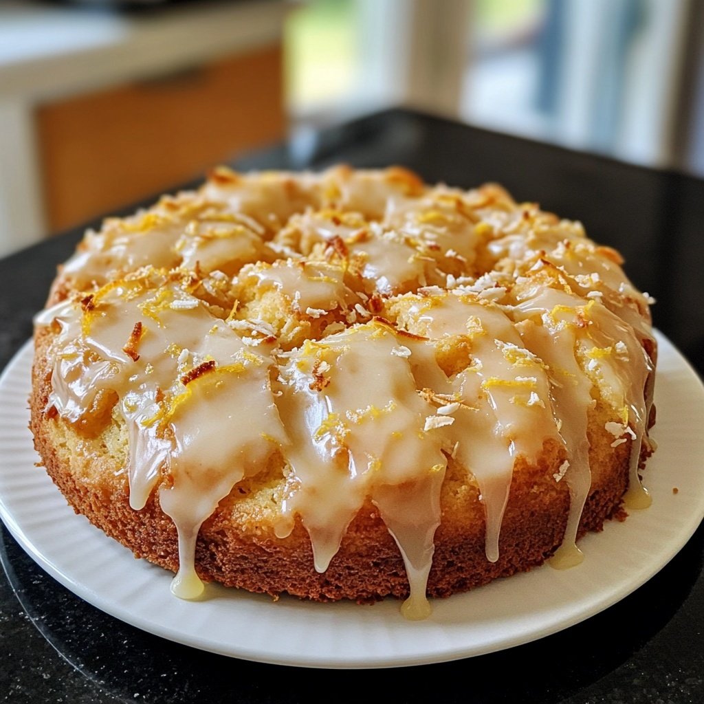 Zitronenkuchen mit Kokos
